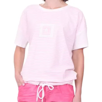 Dámské pruhované tričko B1688 pink velikost L/XL