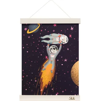 Dekorace do dětského pokoje Skibi Art print A4 bílá - Fretky z Marsu