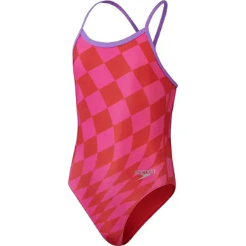 Dívčí plavky Speedo Girls Allover Digital Vback - red/pink