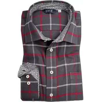 Pánská košile Flanelová pánská košile Nikolas grafit kostka velikost 44