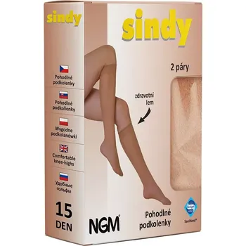 Dámské punčochy Podkolenky Sindy 15, 2 páry 8002 bronz velikost 23-27