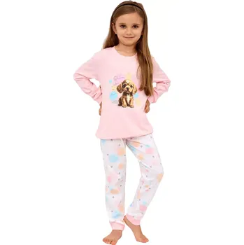 Chlapecké pyžamo Bavlněné dívčí pyžamo Cornette Kids Star sv.růžové velikost 86/92