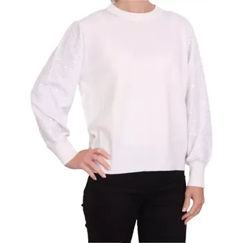 Dámský svetr Elegantní dámský svetr AB- 7852 bílá perla velikost M