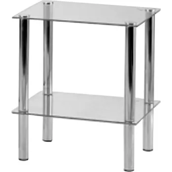 regál Skleněný regál FREDDY, 2 police, chrom / čiré sklo