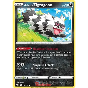 Sběratelská karetní hra Galarian Zigzagoon 117/202 - Sword & Shield Typ karty: Non-Holo