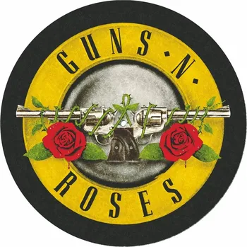 Příslušenství pro gramofon CurePink: | Podložka na talíř gramofonu Guns'N'Roses: Logo (průměr 30,5 cm) [GP85854]