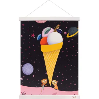 Dekorace do dětského pokoje Skibi Art print A3 bílá - Zmrzlina