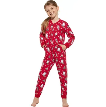 Chlapecké pyžamo Dívčí overal Cornette Kids Gnomes 2 červená velikost 98/104