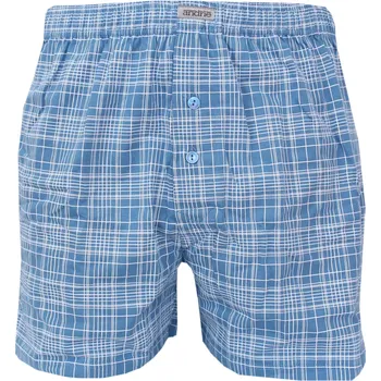 Trenýrky Pánské bavlněné trenky s jemným vzorem kostky Andrie PS 5886 jeans velikost XL-54/56