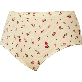 Kalhotky Vysoké kalhotky do pasu Andrie PS 1710 růžový květ smetanová velikost XXL-50/52