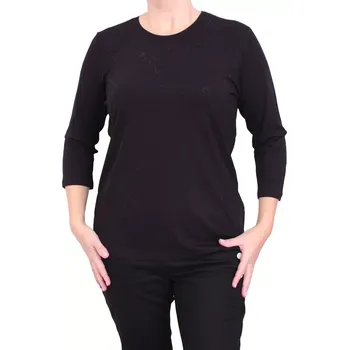 Dámská tunika Dámská halenka s aplikací z kamínků 11922 černá velikost 42