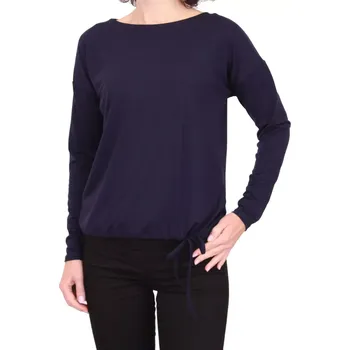 Jednobarevné tričko s dlouhým rukávem do gumičky Babell Clara navy velikost M