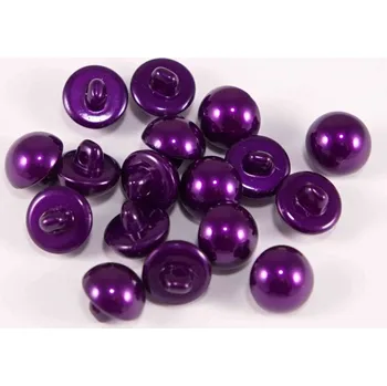 Knoflík Knoflík perlička se spodním přišitím - fialovo růžová - průměr 1,1 cm