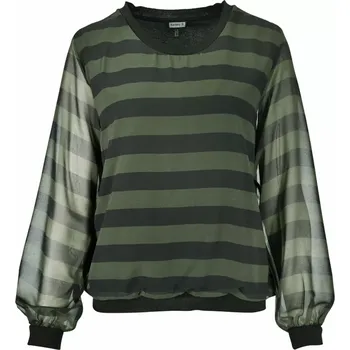 Dámská tunika Elegantní dámská halenka s tylovými rukávy Kenny S. 862234 tm.olivová velikost 38