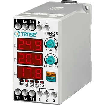Relé Přímé digitální nadproudové relé s 3×3místným LED displejem TRM-25