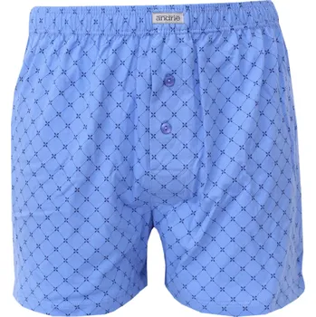 Trenýrky Pánské bavlněné trenky s jemným vzorem Andrie PS 5896 modrá velikost 3XL-62/64