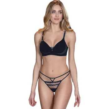 Podprsenka Elegantní bezkosticová podprsenka s krajkou Leilieve Lovely M7002 černá velikost 70C