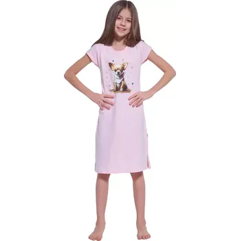 Dívčí noční košile Bavlněná dívčí noční košile Cornette Young Chihuahua2 pudr velikost 158/164