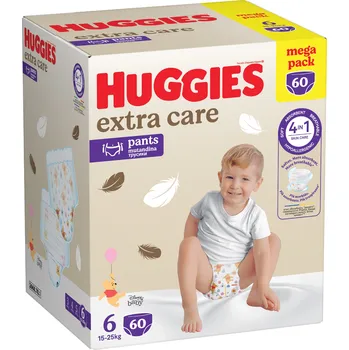 Přebalování HUGGIES Extra Care 6 plenkové kalhotky 15‑25 kg 60 ks