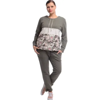 Dámské kalhoty Dámské volnočasové kalhoty Tolmea 0521 olivové velikost 48