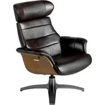 Tmavě hnědé kožené otočné křeslo Angel Cerdá No. 5034