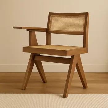 Jídelní židle Eichholtz: Křeslo Niclas se stolkem, hnědá