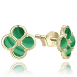 Olivie Pozlacené stříbrné náušnice s malachitem TALIS Ag 925; ≤1,95g.