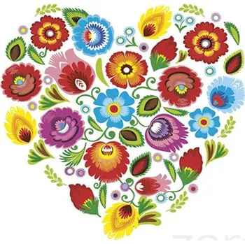 Papírový ubrousek Ubrousky 'Maki' 33x33 cm 3N (20 ks) - folklórové srdce