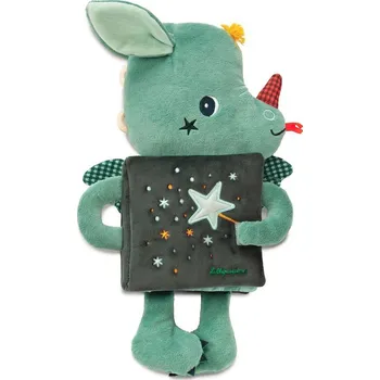 plyšák Lilliputiens Textilní knížka se svítícím obrázkem - dráček Joe