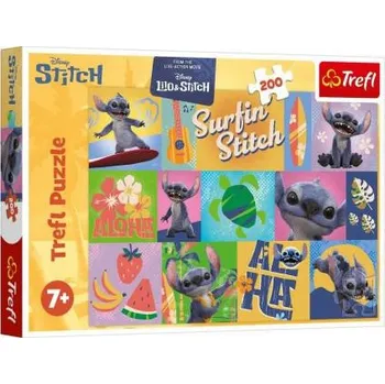 Hračka pro nejmenší Trefl Puzzle Lilo&Stitch Havajská dobrodružství 200 dílků 48 x 34 cm