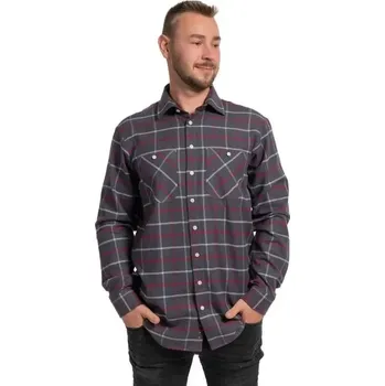 Pánská košile Pánská flanelová košile Luiz Bruno grafit kostka velikost 42