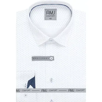 Pánská košile Pánská košile s dlouhým rukávem AMJ Comfort VDBR 1351 bílo - modrá velikost 41
