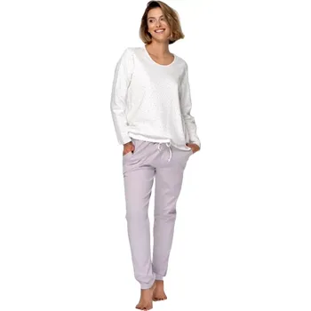 Dámské pyžamo Bavlněné dlouhé dámské pyžamo Timo 341048 puntík velikost XL