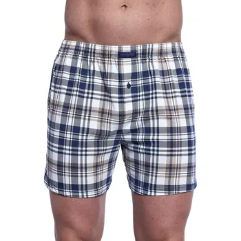 Boxerky Bavlněné trenýrky do podkovy Cornette Comfort 002/319 navy-moka kostka velikost 5XL-70/72