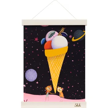 Dekorace do dětského pokoje Skibi Art print A4 bílá - Zmrzlina