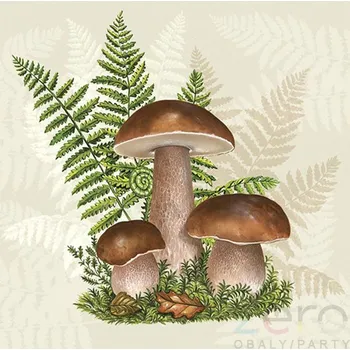 Papírový ubrousek Ubrousky &#039;Maki&#039; 33x33 cm 3N (20 ks) - hřiby v kapradině
