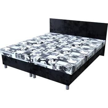 Postel Dvoupostel Comix BW/černá 200 × 160 cm na nohách