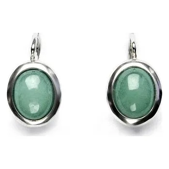 Náušnice Stříbrné náušnice, přírodní avanturin - NK 1453 (avanturin 10x8 mm)