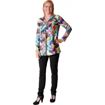 Dámská tunika Barevná tunika i pro plnoštíhlé dámy 24244 velikost 46