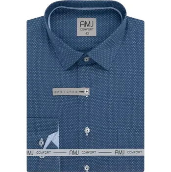 Pánská košile Pánská slim společenská funkční košile AMJ VDSER 1425 modrá velikost 43