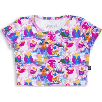 Chlapecké tričko Wouki Dívčí crop top Omoshiroi - Pink