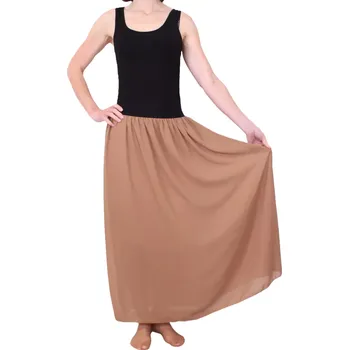 Dámská sukně Šifonová dlouhá sukně 6667 capuccino velikost M/L