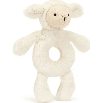 plyšák Jellycat Bashful Lamb Ring Rattle 18 cm bílá
