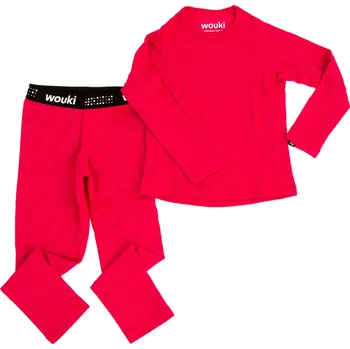 Set dětského termoprádla Wouki Mauga - Raspberry
