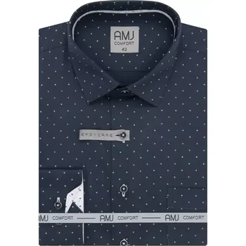 Pánská košile Pánská slim společenská funkční košile AMJ VDSER 1424 navy velikost 44