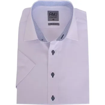 Košile AMJ s krátkým rukávem Comfort slim VKSBR 1154 bílá velikost 43