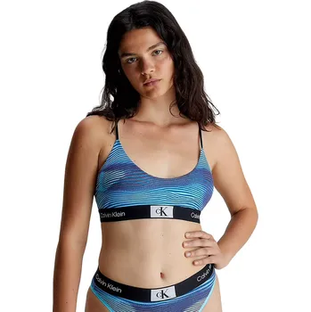 Podprsenka Calvin Klein Unlined Bralette collection1996 QF7216E tyrkys vzor velikost L