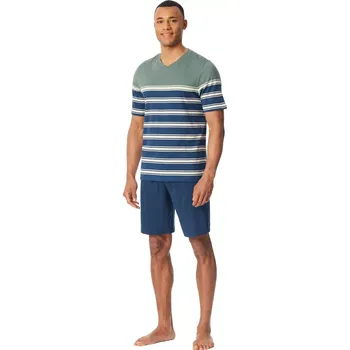 Pánské pyžamo Pánské krátké pyžamo SCHIESSER 182604 khaki velikost XXL