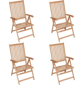 OMAXI Polohovatelné zahradní židle 4 ks masivní teak 297735