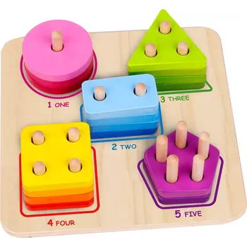 Dřevěná hračka Tooky Toy geometrické třídění tvarů